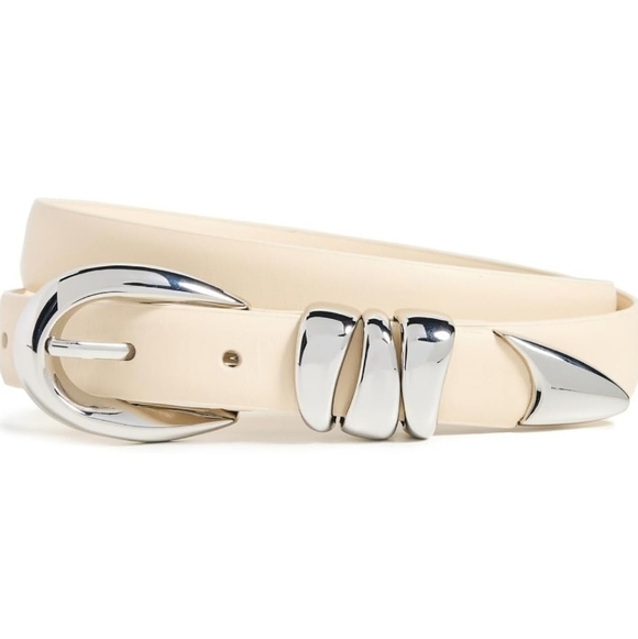 Madewell Triple Metal Keeper Belt, Ecru (M) - Picture 4 of 11